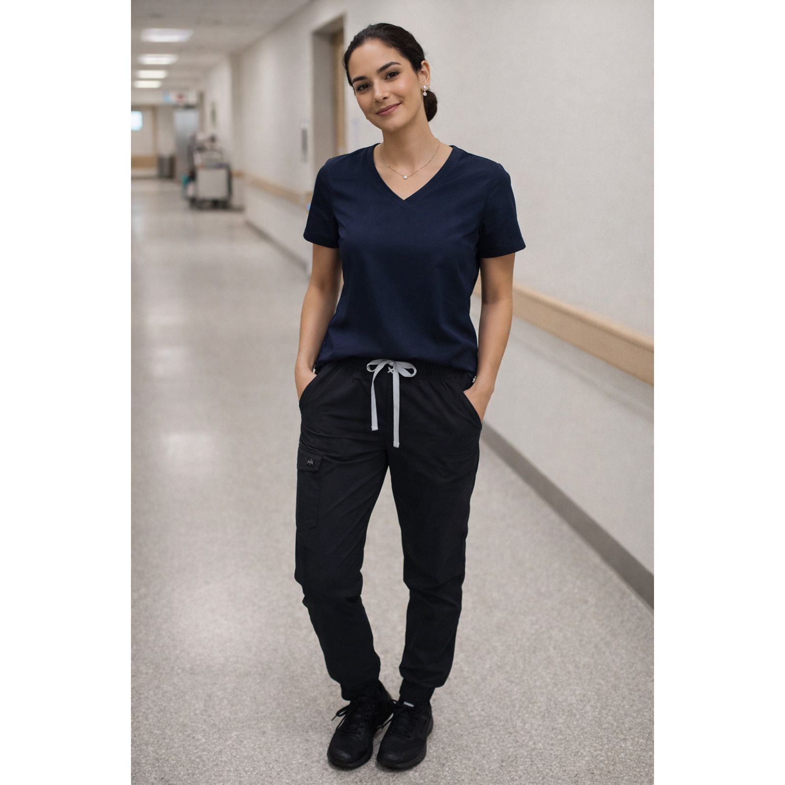 Figs Black Technical Collection Zamora Nurse Scrub Pants Women's Size Small